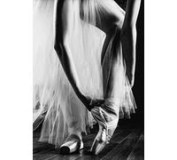 GLWDMB Impression sur toile, belle et élégante affiche moderne de danse de fille de ballet, images d'art mural de style nordique, décoration de salle de danse à la maison - Non encadré, 1 Pièce