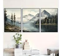 GLWDMB Lot de 3 peintures murales abstraites de paysage 50 x 70 cm, impressions sur toile et posters, images murales pour salon, chambre à coucher (sans cadre)