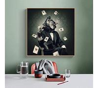 GLWDMB Poker art Cool singe mur Art impressions sur toile animaux abstraits peintures d'art sur toile décoration murale photos pour salon - Non encadré, 1 Pièce