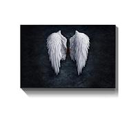 GLWDMB Toile d'art mural avec ailes d'ange noir et blanc, affiche moderne et images murales imprimées pour décor de salon - Non encadré, 1 Pièce