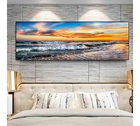 GLWDMB Toile de peinture de paysage de plage et de coucher de soleil, affiches et imprimés de nuage d'océan naturel, images d'art murales, décoration de maison pour salon - Non encadré, 1 Pièce