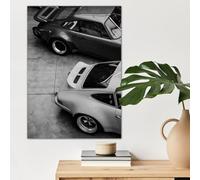 GLWDME 1 toile de 30 x 40 cm - Motif voiture de sport vintage - Noir et blanc - Amoureux de voitures - Peinture murale pour salon (sans cadre)