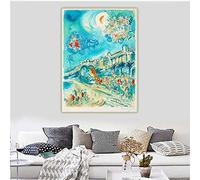 GLWDME Affiche Murale, Tableau Decoration Murale,Carnaval de fleurs de Marc Chagall Impressions sur Toile, Decoration Chambre Salon(Sans cadre)