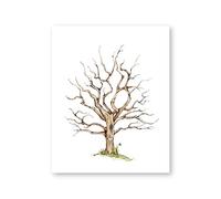 GLWDME Affiche Murale, Tableau Decoration Murale,Empreintes digitales, arbre généalogique, livre d'or Impressions sur Toile, Decoration Chambre Salon(Encadré)