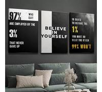 GLWDME Citations inspirantes et motivantes sur toile, tableaux, affiches et impressions pour chambre à coucher, peinture murale pour salon(Encadrée)