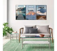 GLWDME Ensemble de peintures murales avec citations inspirantes et paysages naturels, impressions sur toile et affiches, tableaux muraux pour salon et chambre à coucher(Encadrée)