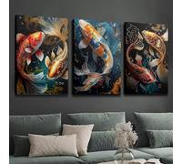GLWDME Toile murale représentant un poisson Koi porte-bonheur, affiches et impressions pour chambre à coucher, peinture murale pour salon(Sans cadre)