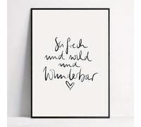 GLWDME Toile murale vintage « Be Bold and Wild », photos, affiches et impressions pour chambre à coucher, peinture murale pour salon（Sans cadre）