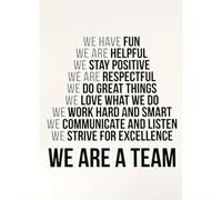 GLWDME « We Are a Team » : toile murale motivante, photos, affiches et impressions pour chambre à coucher, peinture murale pour salon（Sans cadre）