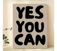 GLWDME « Yes You Can » : citations inspirantes, affiches et impressions d'affirmations positives, peinture murale pour salon(Encadrée)