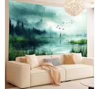 GLWDMH 200x150CM Tapisserie murale en polyester représentant des oiseaux aquatiques et des lacs surréalistes, pour chambre, bureau, dortoir, décoration de fête, avec kit d'installation