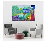 GLWDMH David Hockney - affiches et imprimés sur toile d'art de jardin, peinture sur toile, images décoratives pour décor de bureau et de salon - Non encadré, 1 Pièce