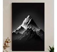 GLWDMH Toile murale représentant des sommets de montagnes en noir et blanc, images, affiches et impressions pour chambre à coucher, peinture murale pour salon（Sans cadre）