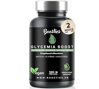 Glycemia Boost - Berbérine + Mûrier Blanc + Chrome - Régule la Glycémie & Réduit l’Excès de Sucre - Cholestréolémie Berbris Aristata à 97%- 120 Gélules -Boosties - Vegan