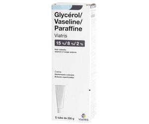 GLYCEROL/VASELINE/PARAFFINE VIATRIS 15%/8%/2% CREME Crème 250 g