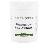 Glycinate de magnésium comme Bisglycinate de magnésium | 0,55 lb - 250 g | Poudre de cristal soluble dans l'eau | Analyse effectuée par un laboratoire tiers | Heiltropfen®