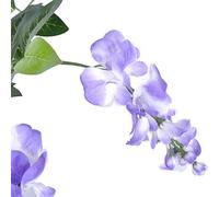 Glycine artificielle avec pot de 120 cm, 420 feuilles, 18 fleurs, en plastique et polyester, debout pour l'intérieur et l'extérieur, facile d'entretien, pour salon, balcon, jardin, bureau, décoration