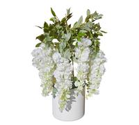 Glycine artificielle Damich, en caoutchouc, pot blanc, 3pgrk2, Blanc