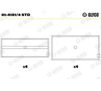 Coussinet de vilebrequin GLYCO 01-4181/4 STD