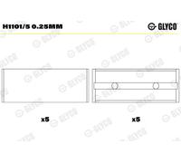 GLYCO H1101/5 0.25mm Coussinet de vilebrequin pour MITSUBISHI,RENAULT