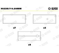 GLYCO H1326/7 0.25mm Coussinet de vilebrequin pour DAEWOO,IVECO