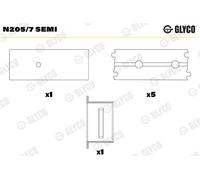 GLYCO N205/7 SEMI Support d'arbre à came pour BHARATBENZ,FUSO (MITSUBISHI),MERCE