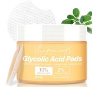 Glycolic Acid Pads, 10% AHA & 2% BHA, Exfoliating Peel Pads for Face Body, Dual Action Gentle Face Pad for Deep Cleaning Unclog Pores Daily Skin Renewal for All Skin Types with Vitamin B3&B5 60 Count