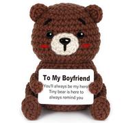 Glydein Cadeaux pour petit ami, pour mon petit ami, ours positif fait à la main, cadeaux pour petit ami, cadeaux pour Noël, anniversaire, Saint-Valentin, anniversaire de mariage pour lui, cadeau « I