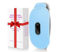 Glyduny Coussin chauffant portable sans fil avec 6 niveaux de chaleur et 6 modes de massage pour soulager les douleurs dorsales (bleu)