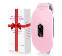 Glyduny Coussinets d'oreille thermiques pour crampes, masseur de crampes de période, coussin chauffant portable sans fil avec 6 niveaux de chaleur et 6 modes de massage, coussin chauffant