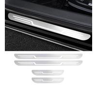 GLYGLY 4 Pièces Plaques Plinthes en Acier Inoxydable pour Porsche Cayenne 9PA/955 92A/958 9YA/PO536, Portière Pédales Protecteur Acier Accessoires Pédale Protecteur,E