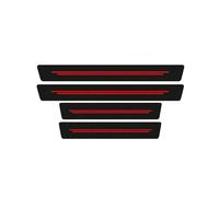 GLYGLY 4 Pièces Protection Seuil de Porte de Voiture pour Dodge Journey Ram 1500 Ram Durango Freemont Journey Ram ES, Fiber Carbone Autocollant Anti-Rayures décoration,B Red