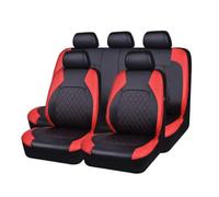 GLYGLY 9 Pièces Housse Siege Voiture Cuir pour Peugeot 107 2005-2014 Universelles Imperméable Cuir Respirant Anti-dérapant Protege Siege,Red