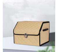 GLYGLY Boîte Rangement Coffre Voiture pour Benz V Class, Rangement Coffre de Voiture Pliable Imperméable Multipurpose Pliables Cuir,A-Beige-38 * 32 * 30cm
