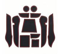 GLYGLY Tapis Antidérapant Voiture pour Chery Tiggo 3X, Set pour Console Centrale, Porte-Gobelets, Boîte à Gants Protection Solide,Red