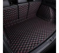 GLYGLY Voiture Couverture Complète Tapis Coffre pour Hyundai Kona SX2 EV Electric 2024 2025, EntièRement Entouré Cuir Protection Tapis AntidéRapant Imperméable,-Black-Red