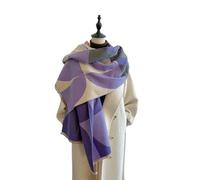 GLYLFQZJ Écharpe pour Femme Hiver Femmes Écharpe Design De Luxe Double Face Imitation Cachemire Écharpe Écharpe Chaude Châle-La Couleur Violette
