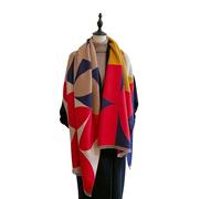 GLYLFQZJ Écharpe pour Femme Hiver Femmes Écharpe Design De Luxe Double Face Imitation Cachemire Écharpe Écharpe Chaude Châle-Rouge