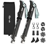 Glymnis Bâtons de Marche Bâtons de Randonnée en Aluminium 7075 Réglable de 36 à 130 cm et Fermeture par 4 Paires de Tampons en Caoutchouc pour Le Conditionnement du Trekking