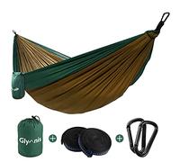 Glymnis - Hamac ultra léger pour extérieur - Avec cordes de suspension et mousquetons en acier - Charge maximale : 300 kg