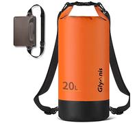 Glymnis Sac Étanche Sac Imperméable Dry Bag 10L 20L pour activités et Sports Nautiques de Plein air Natation Pêche Kayak avec Une Pochette Étanche pour Téléphone(Orange, 20L)