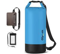 Glymnis Sac Étanche Sac Imperméable Dry Bag 10L 20L pour activités et Sports Nautiques de Plein air Natation Pêche Kayak avec Une Pochette Étanche pour Téléphone(Bleu, 20L)