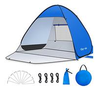 Glymnis Tente de Plage Pop Up pour 1-2 Personnes (S) 3-4 Personnes (L) Abris de Plage avec Porte à Glissière Protection UV 50+ Contre Le Vent