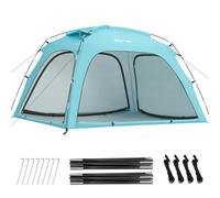 Glymnis Tente de Plage pour 3-4 Personnes,Tente Anti UV, Protection UPF 50+,Portable Abris de Plage pour Plage, Parc, Camping et pêche,Bleu