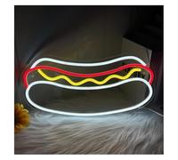 Glymzoi LED Lampe Néon Enseigne lumineuse Hot Dog, idéale pour restaurant, bar ou vente de rue