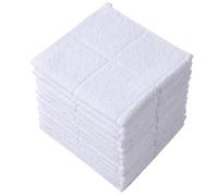 Glynniss Lot de 12 torchons de Cuisine très absorbants, 100% Coton, pour Laver la Vaisselle et Le Nettoyage (28 x 27,9 cm, Blanc)