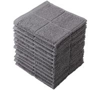 Glynniss Lot de 12 torchons de Cuisine très absorbants, 100% Coton, pour Laver la Vaisselle et Le Nettoyage (Gris)
