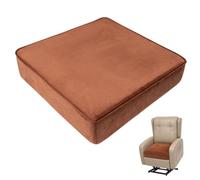 GLYOX Galette de Chaise 50x50 cm Coussin de Chaise Exterieur Velours Marron | Coussin de Sol extra épais en mousse à mémoire de forme cadeau pour bureau, salle à manger et Coussin Chaise Exterieur maison