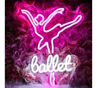 GLYOX Panneau néon de ballet, Dancing Neon Panneau LED Light Up pour salle de danse, académie, chambre, maison, fille, ballet, salle de classe, chambre à coucher, anniversaire, fête, décorations