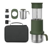GLYYR Machine à Espresso Portable + Mousseur à Lait avec étui de transport, Cafetiere Portable 10-15 Bar à commande manuelle, Machine à Cafe pour Voyage pour Voiture et Camping